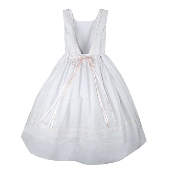 White Dress Pintucks Lace Girls Designer Couture GORGEOUS Flower Girl Spring NWT - Picture 4 of 9